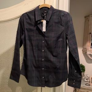 J crew holiday black watch plaid shirt